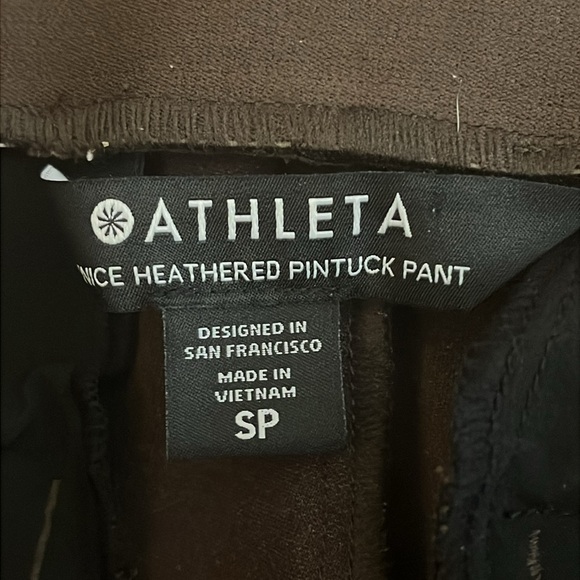 Athleta | Venice Heathered Pintuck Pant brown Women’s size SP S petite stretch - Picture 7 of 9